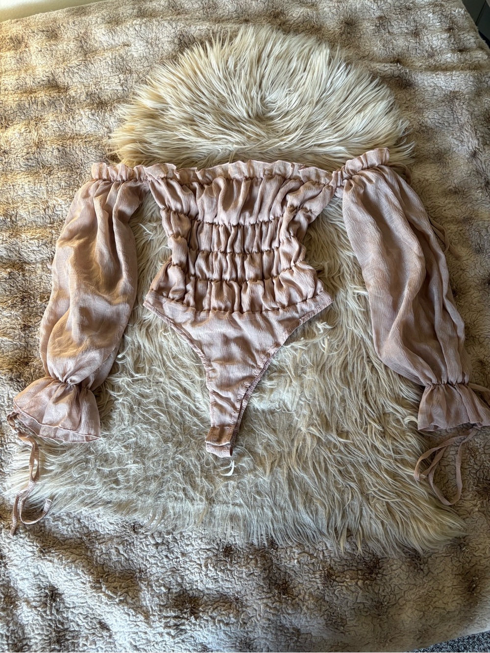 Mauve Puff Sleeve Bodysuit